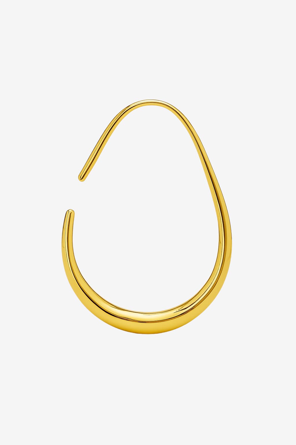 Women’s Gold Oval Hoop Earrings Lightweight Polished