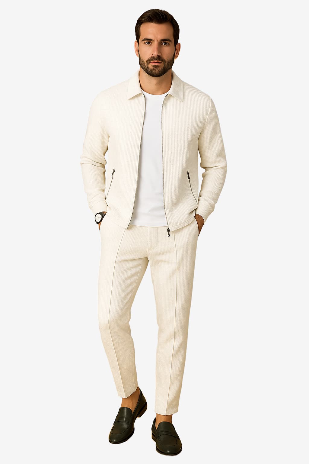 Men’s Zip Tracksuit Set Two Piece Jogging Outfit