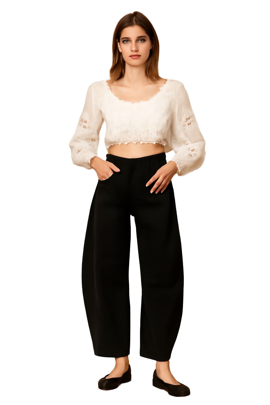 Women's High-Waisted Wide - Leg Light Blue Denim Jeans