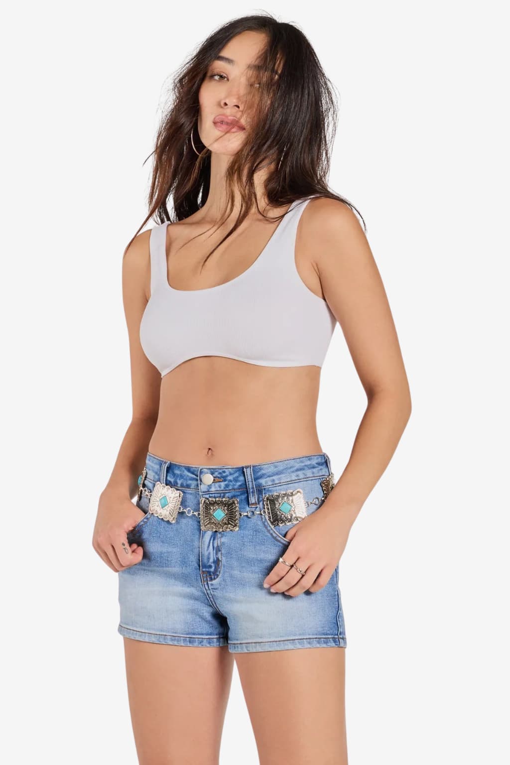 Women’s Chain Belt with Turquoise Stones Western Style