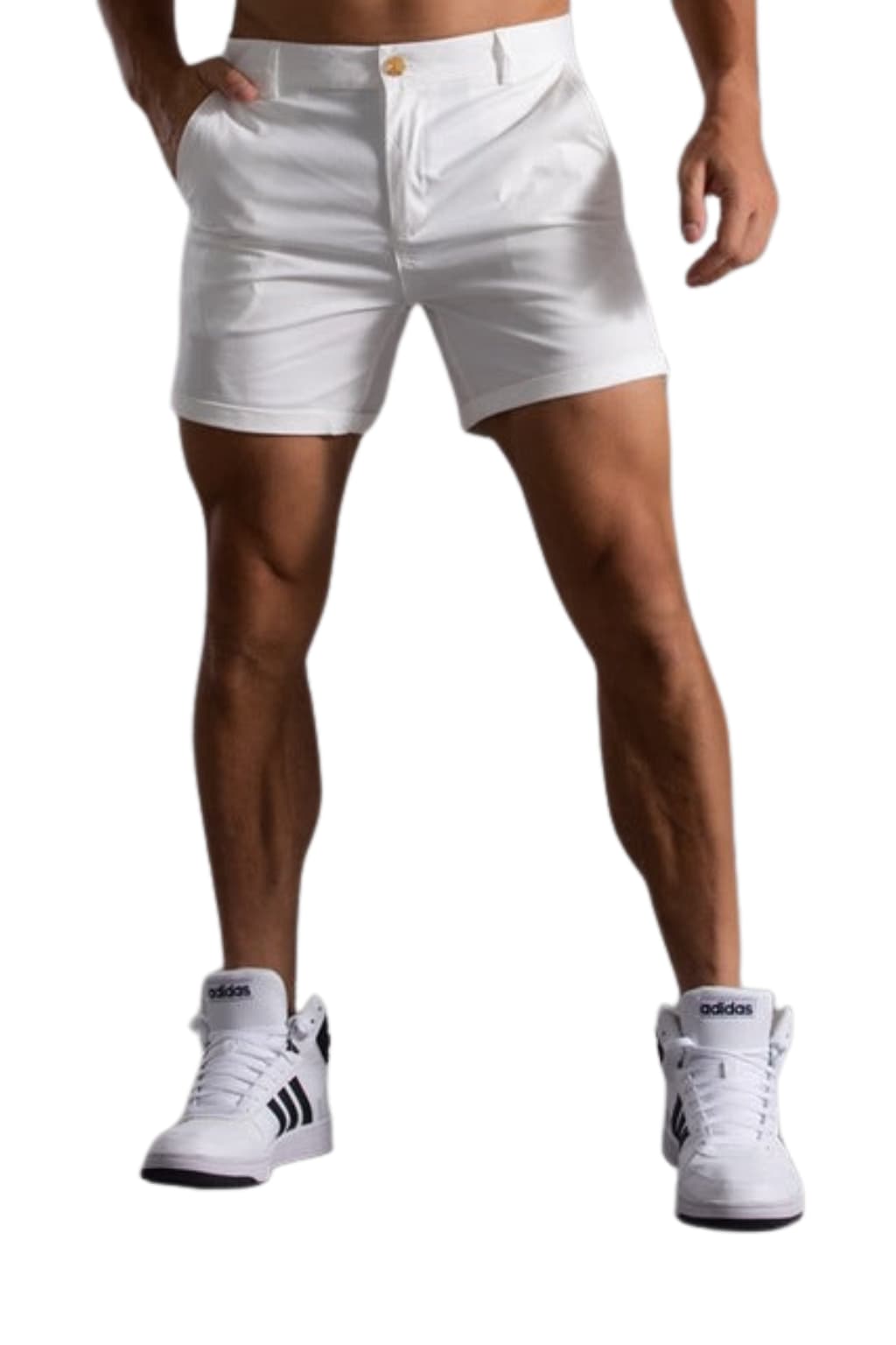 Men's Khaki Cotton Chino Shorts, Knee - Length Summer Casual