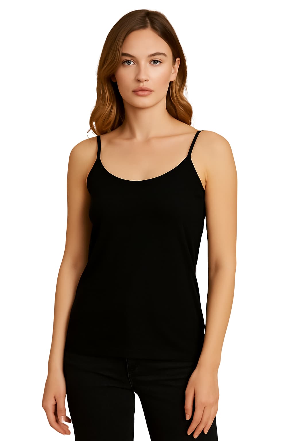 Women's Padded Tank Top with Built-in Bra, Adjustable Straps