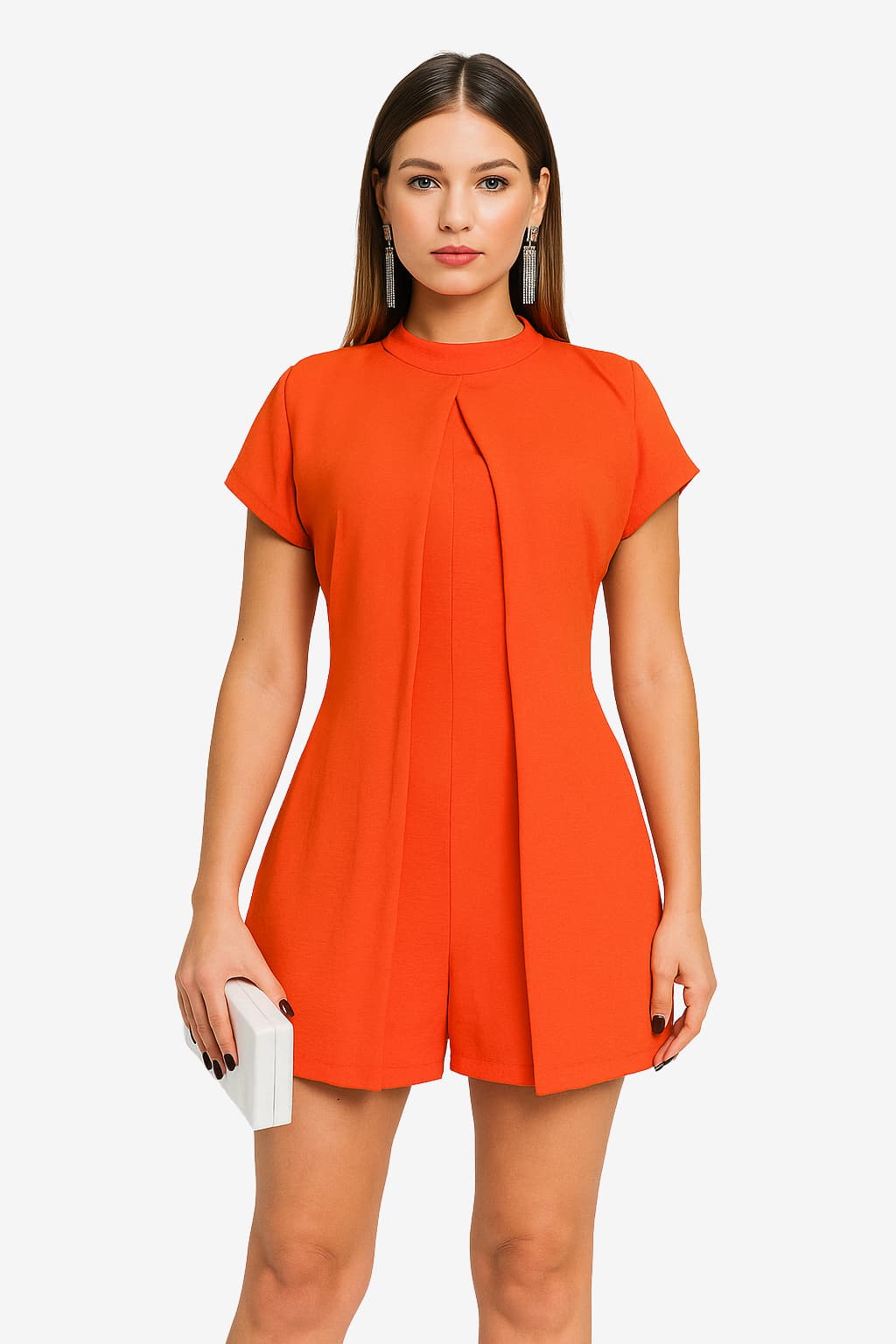 Women’s Sleeveless Summer Playsuit with Mock Neck