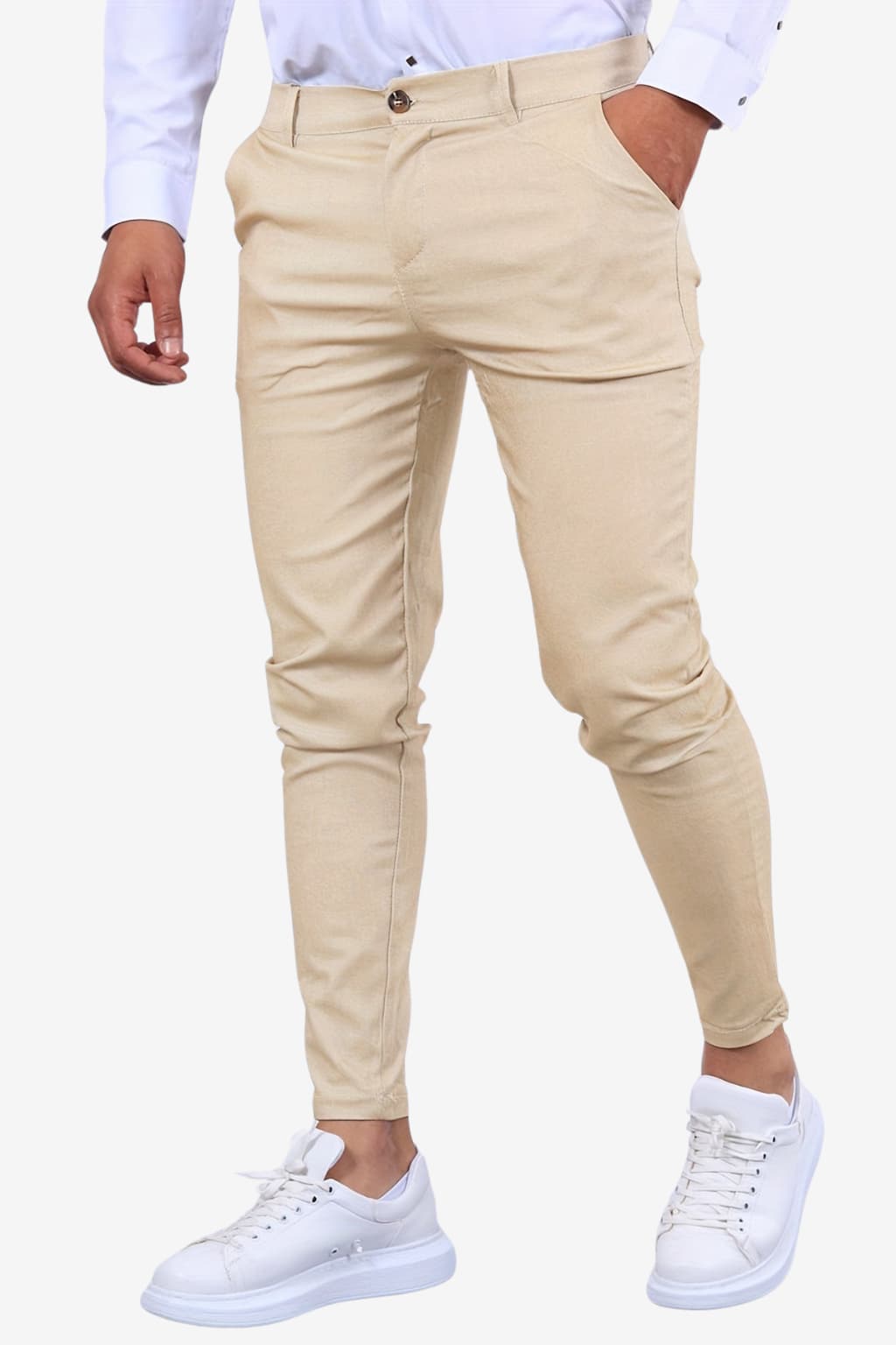 Men’s Slim Fit Tailored Trousers Zip Button Closure