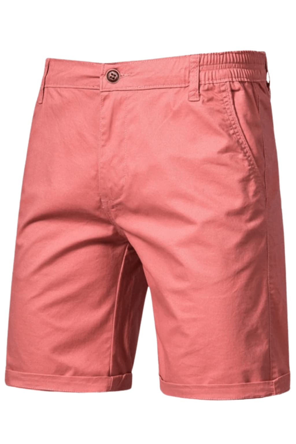 Men's Casual Summer Shorts - Lightweight Cotton Blend, Elastic Waist, Khaki