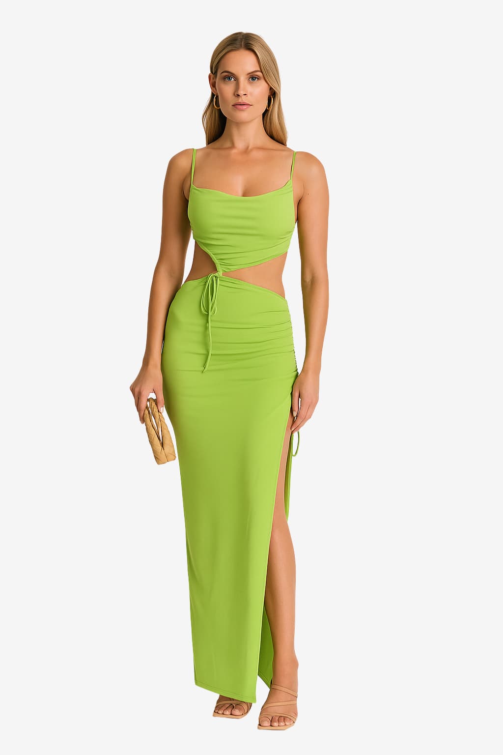 Women’s Two Piece Maxi Skirt Set with Slit and Crop Top