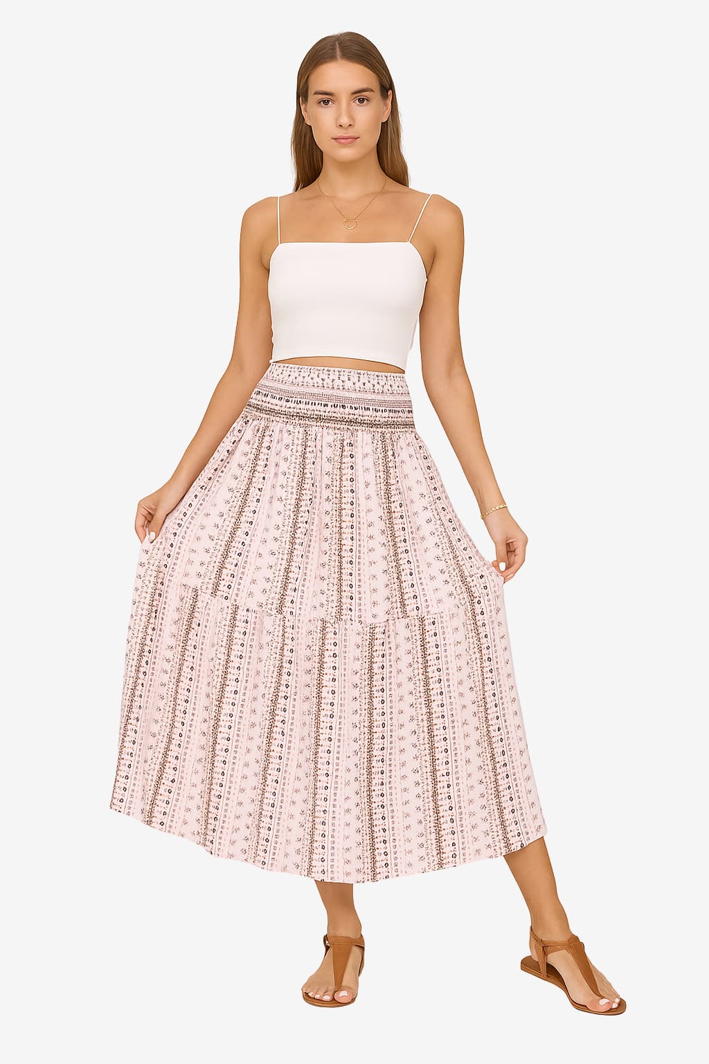 Women’s High Waist Maxi Skirt Ethnic Boho Print