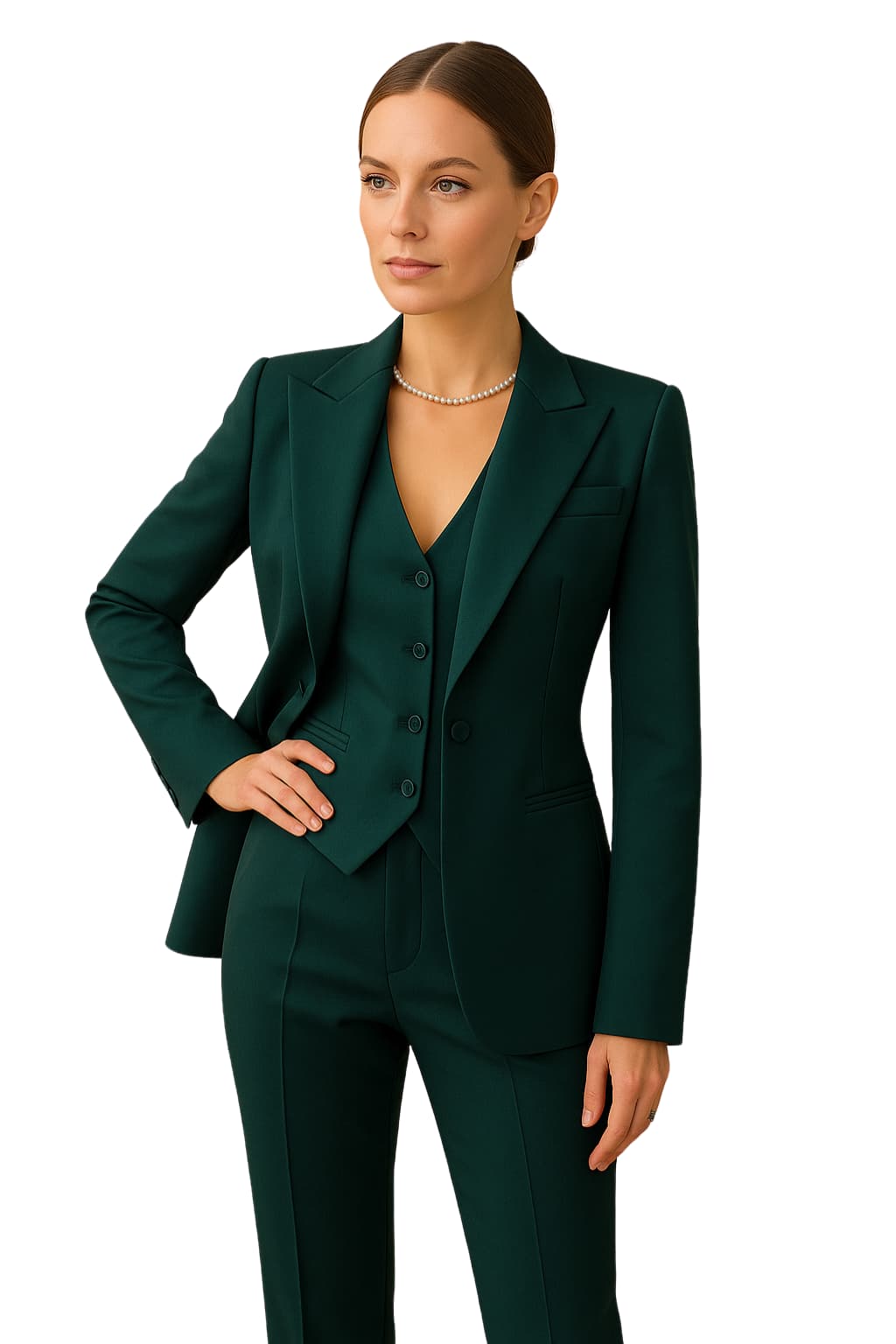 Women’s 3-Piece Suit with Blazer, Waistcoat and Trousers