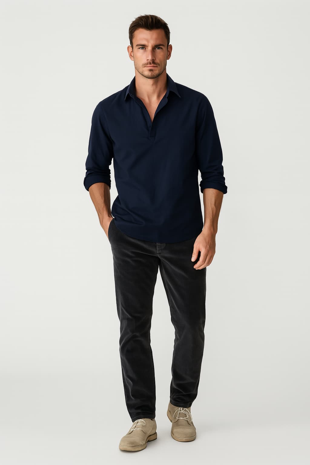 Men's Long Sleeve Classic Shirt Modern Fit All Seasons