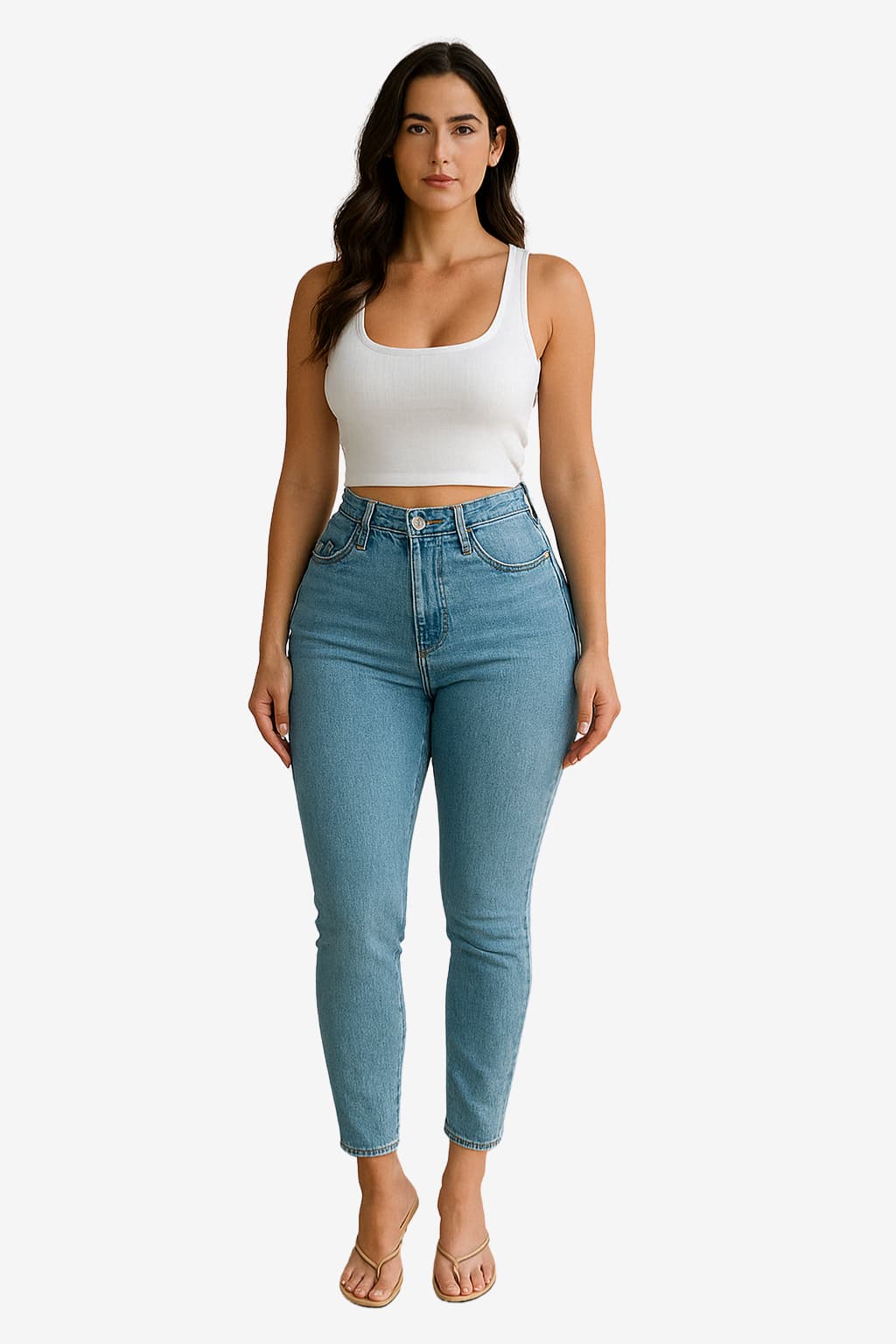 Women's Light Blue High-Waisted Skinny Jeans