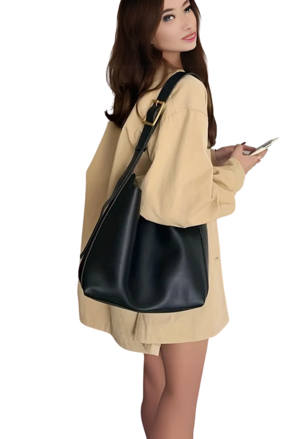 Women's Leather Handbag with Adjustable Strap