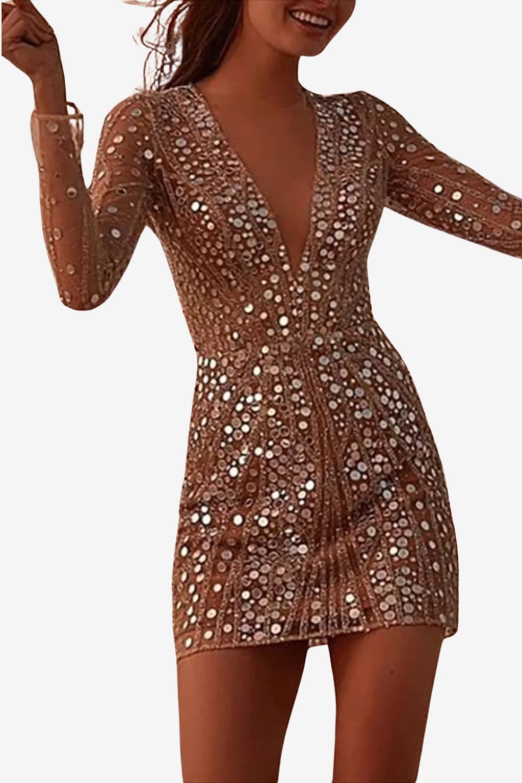 Women's Glitter Sequin Mini Cocktail Dress