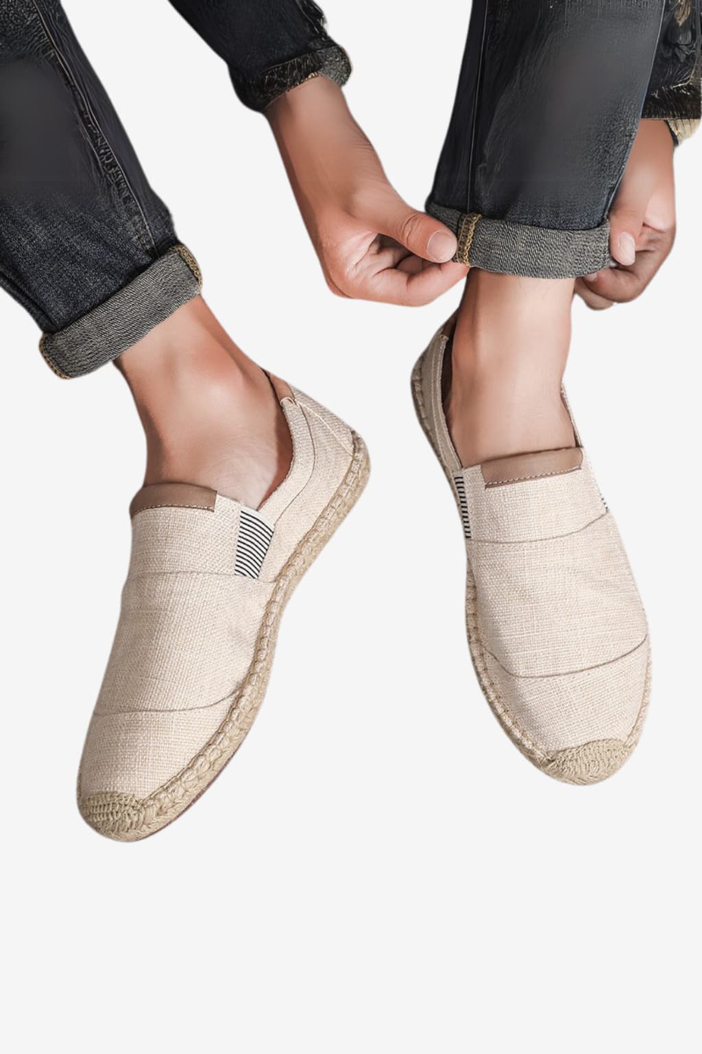Men's Lightweight Canvas Slip - On Espadrilles Beige