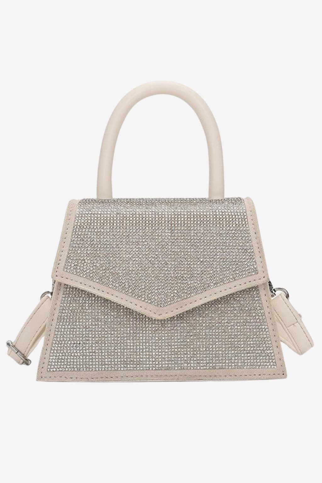 Women's Rhinestone Handbag, Small Structured Shoulder Bag