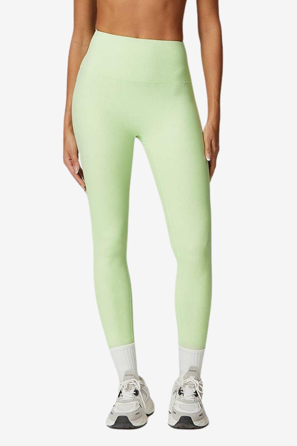 Women’s High Waist Ribbed Gym Leggings Full Length