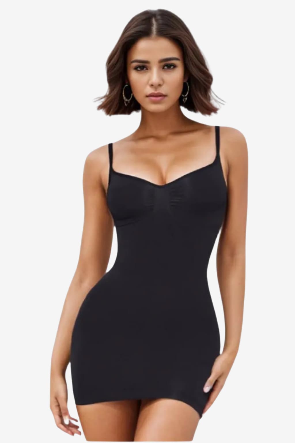 Women’s Slim Fit Mini Shapewear Dress with Straps