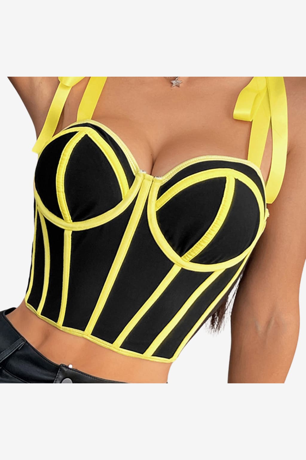 Women's Corset Tie-Up Cropped Cami Top