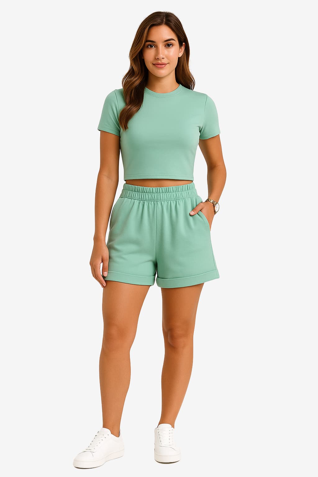 Women’s Casual Crop Top and Shorts Set Summer Loungewear