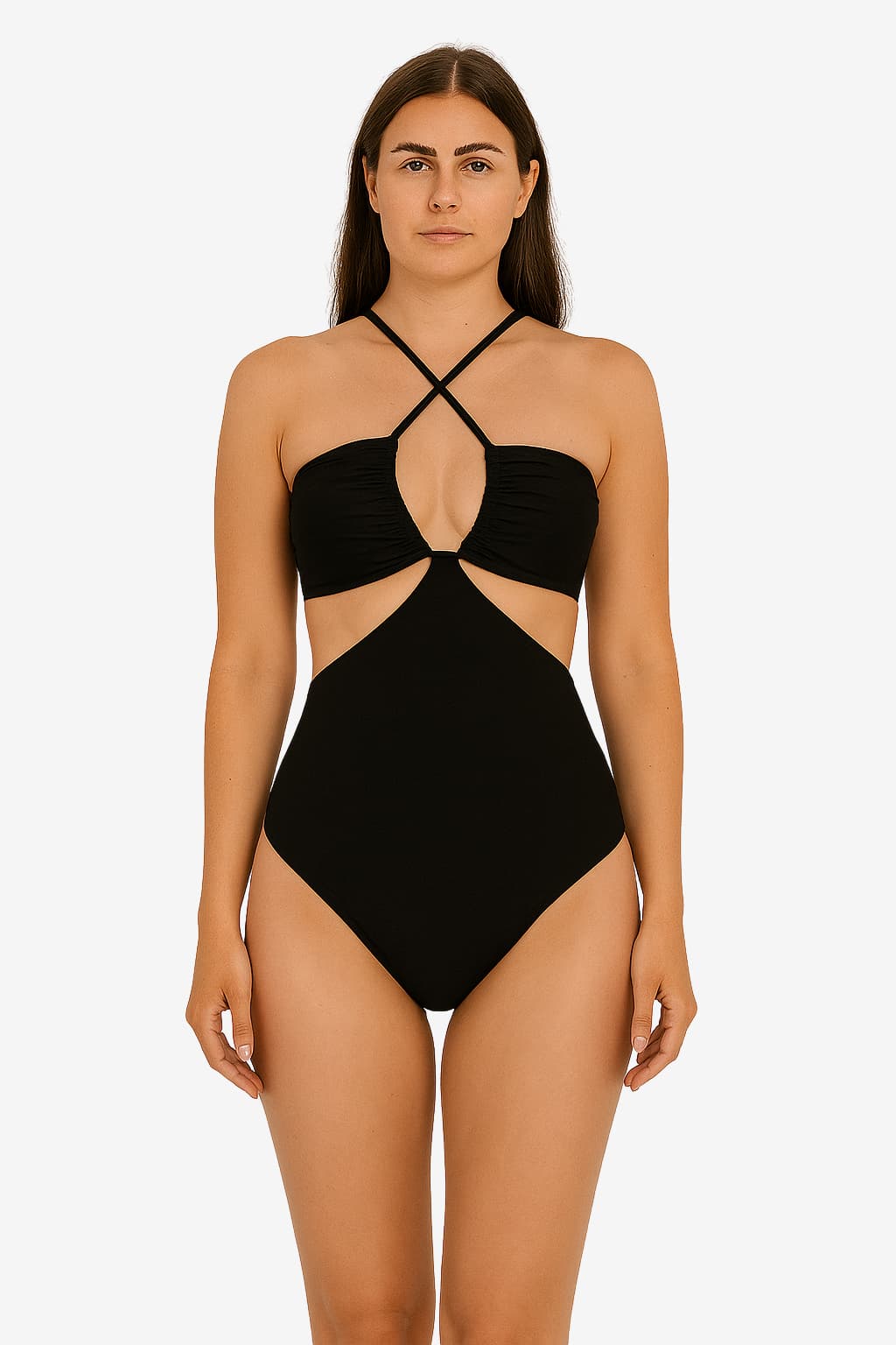 Women’s Criss Cross Bandeau Swimsuit One Piece