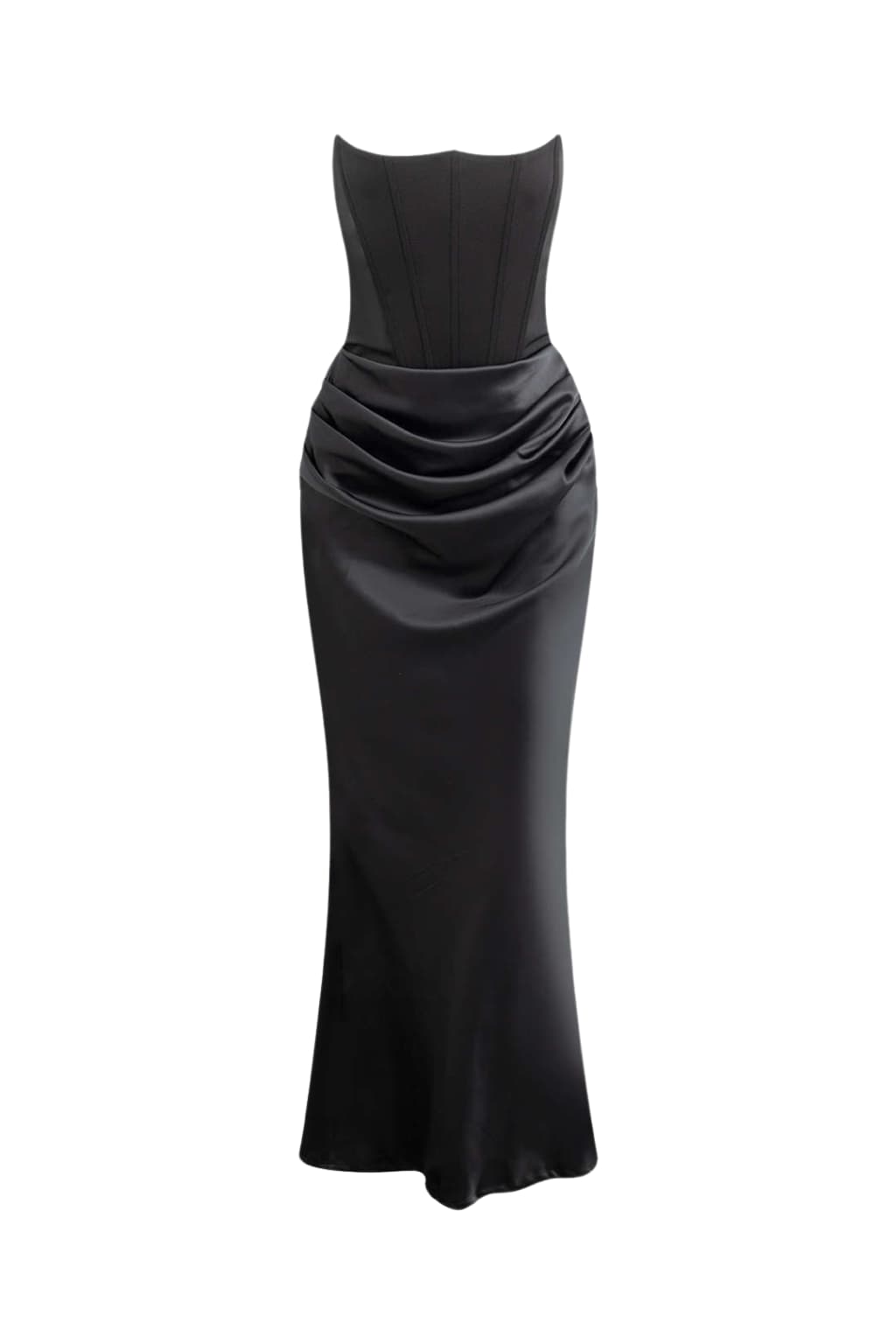 Women’s Strapless Satin Mermaid Maxi Evening Dress