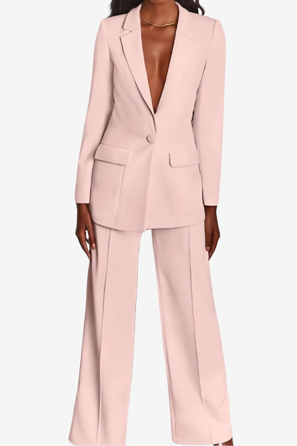Women’s Blazer &amp; Wide-Leg Trouser Suit Set