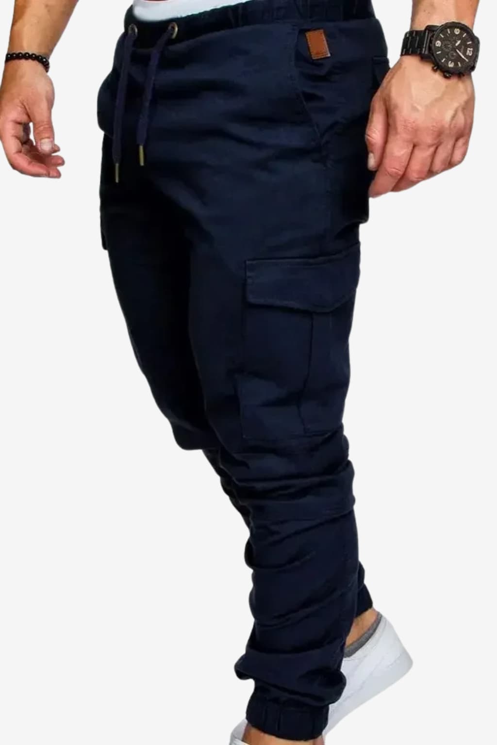 Men’s Cargo Joggers with Drawstring Waist and Cuffs