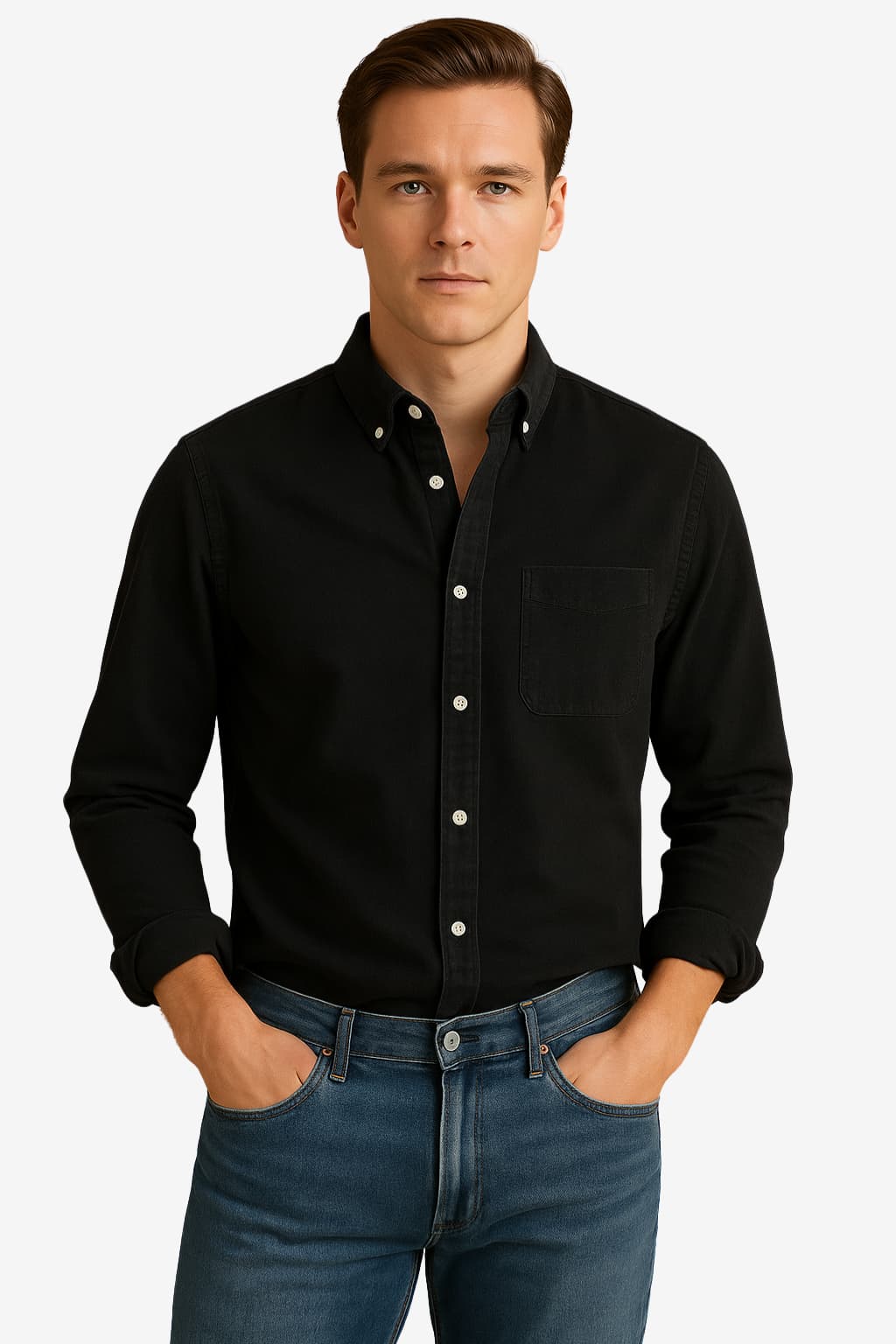 Men’s Classic Fit Long Sleeve Button Down Shirt