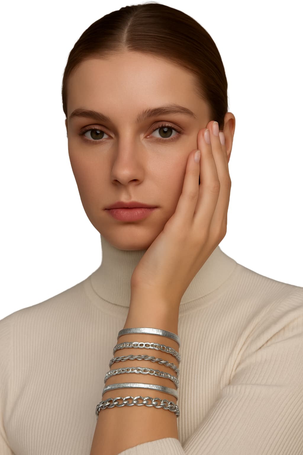 Women’s Gold Cuban Link Bracelet Set – 6 Pieces