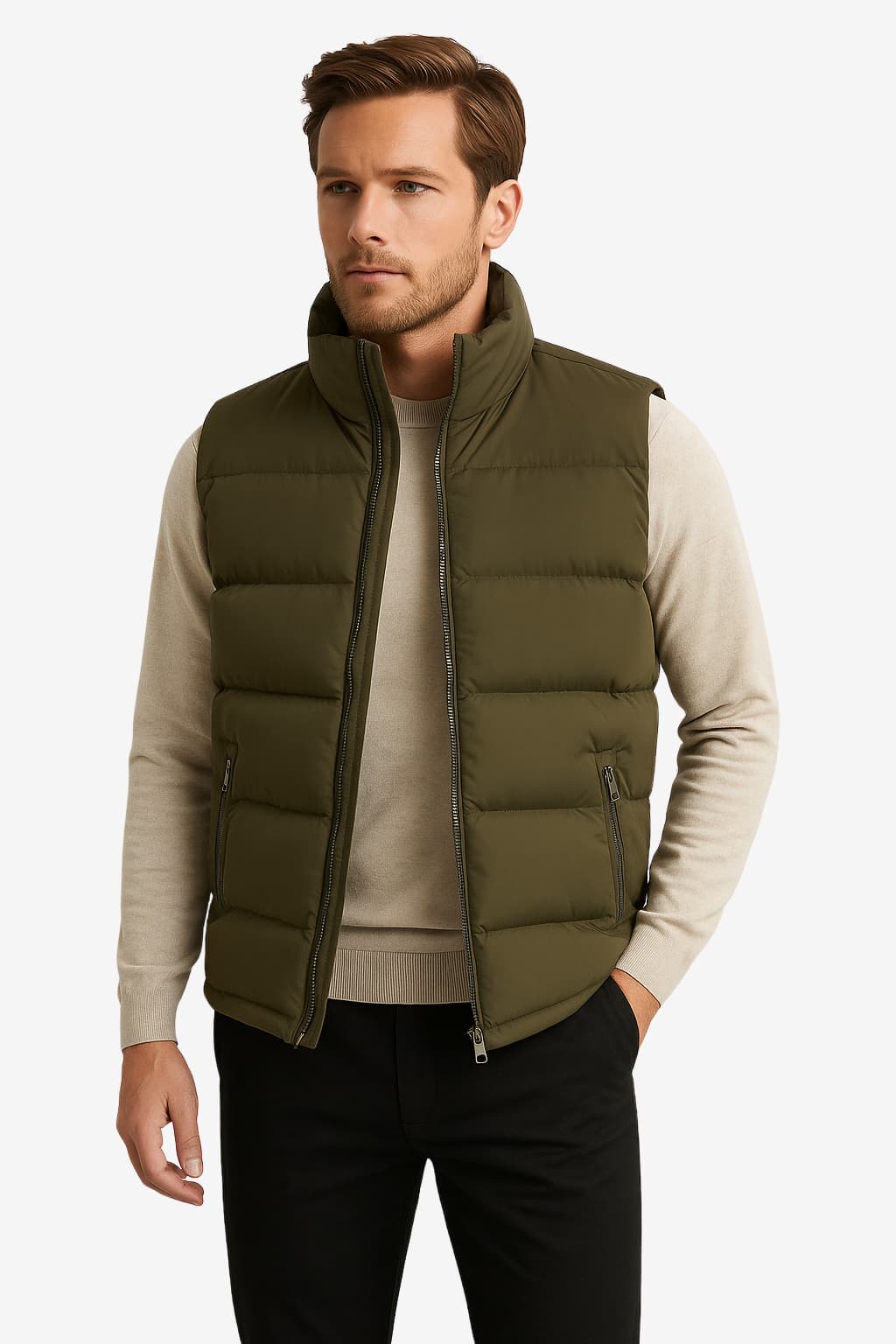 Men's Insulated Puffer Vest with Plush Lining
