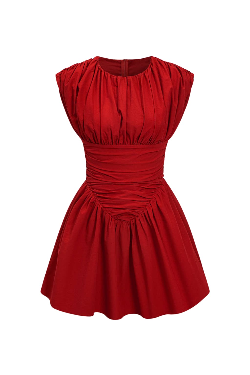 Women’s Ruched Mini Dress Cap Sleeve Fitted Style