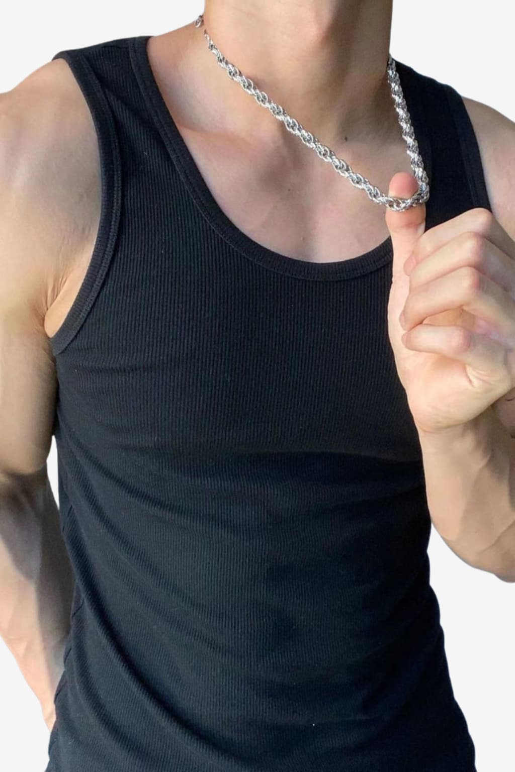 Men’s Ribbed Tank Top Slim Fit Sleeveless Vest