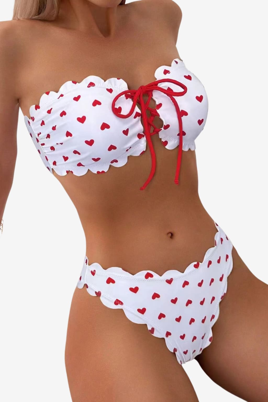 Women’s Strapless Polka Dot Bikini Set for Summer