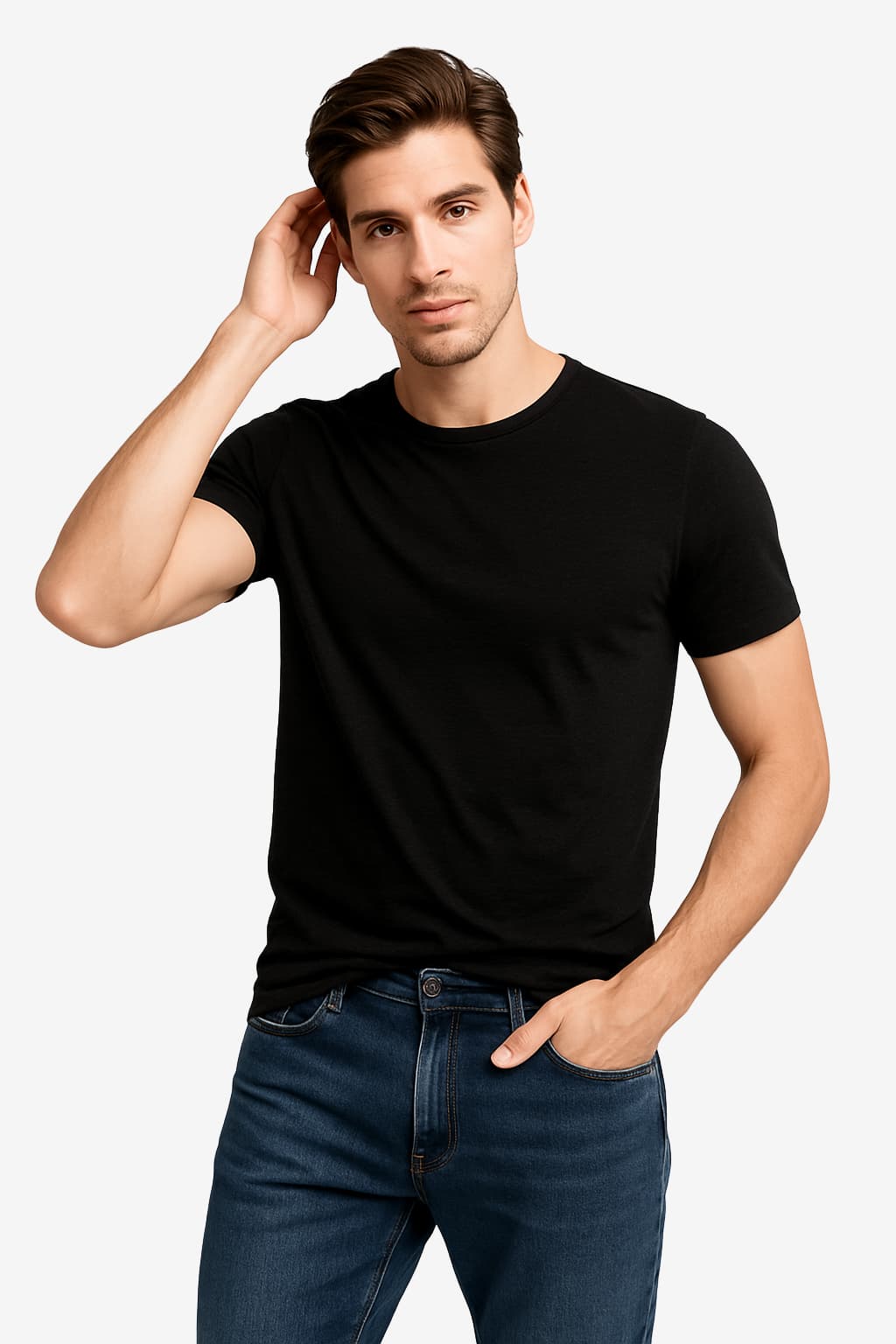 Men’s Crew Neck Cotton T-Shirt Short Sleeve Summer Fit