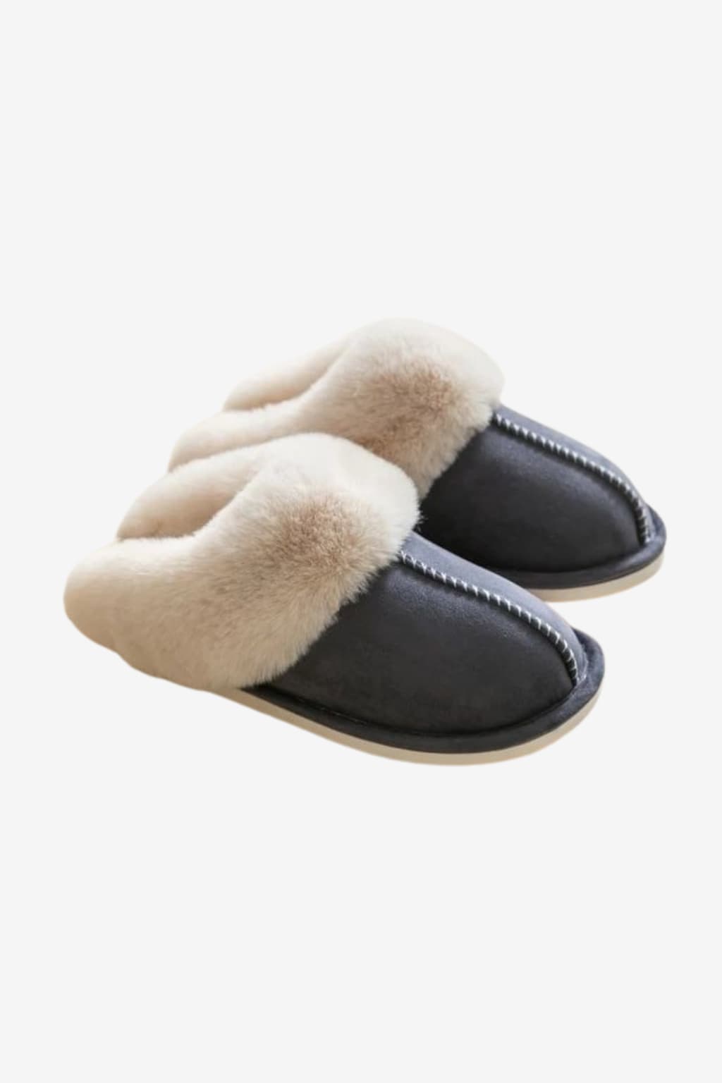 Women's Plush Faux Fur Slippers Soft Suede - Like Indoor Cozy