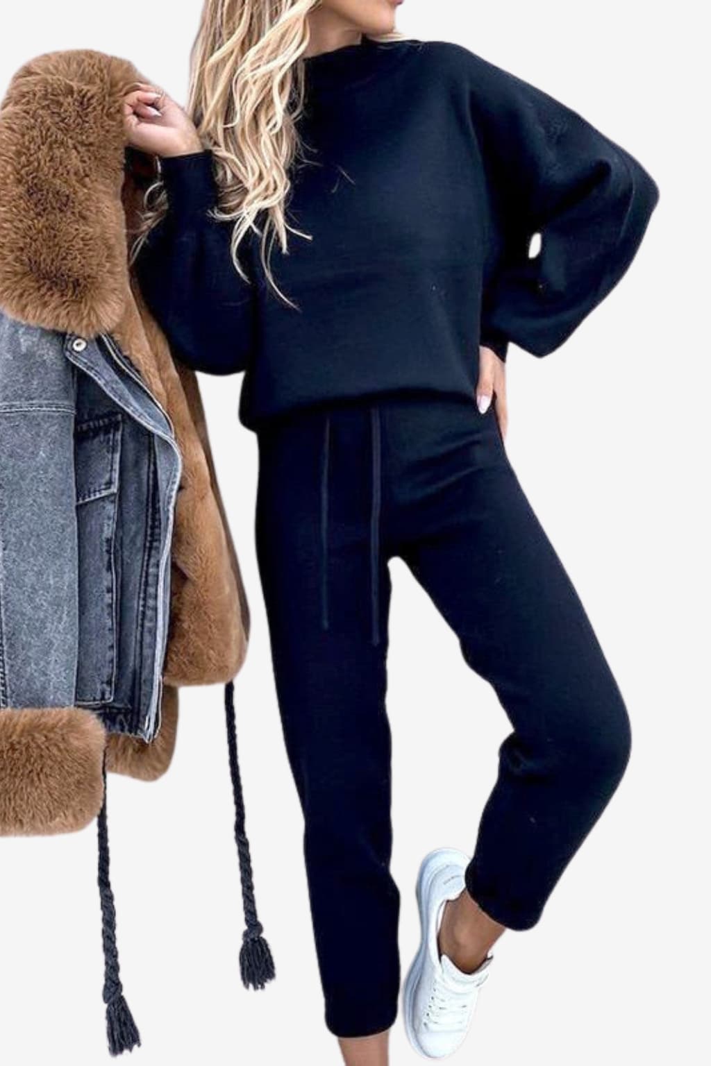 Women’s Co-ord Tracksuit Set with Relaxed Fit and Cuffed Legs