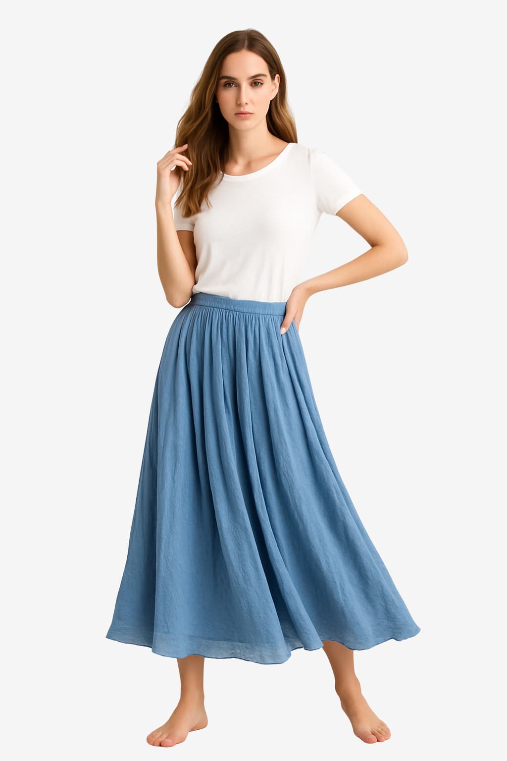 Women’s Flowy Maxi Skirt High Waist Summer Style