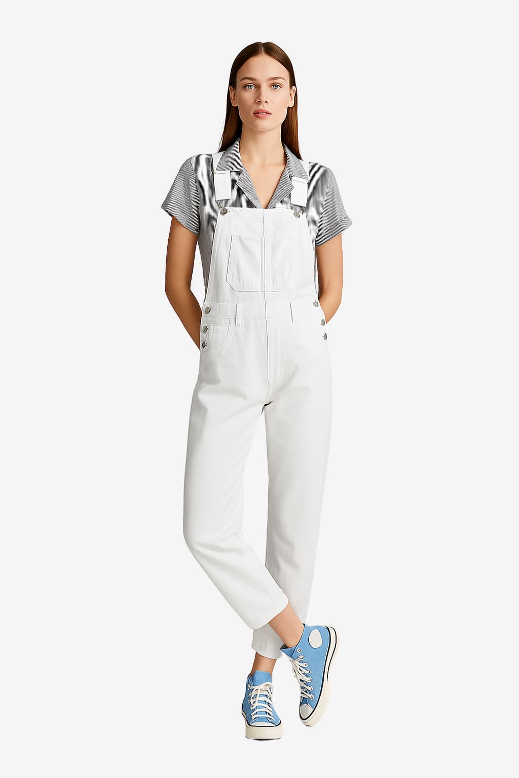 Women’s Relaxed Fit Denim Jumpsuit with Pockets