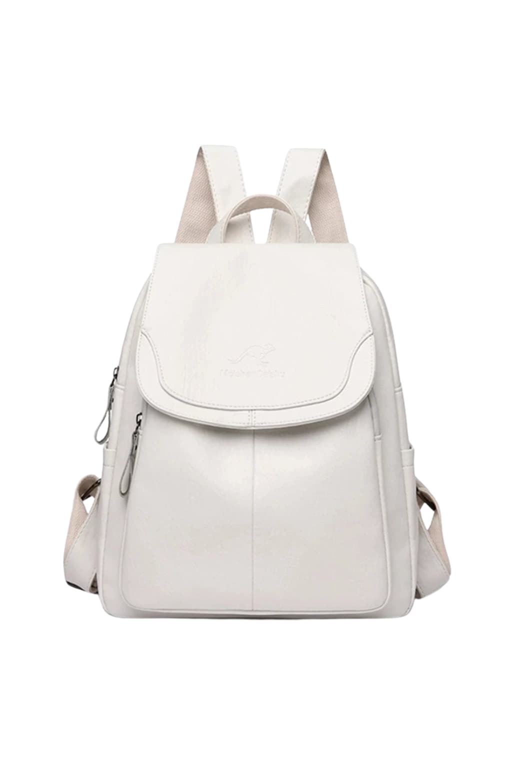 Women's PU Leather Vintage Backpack Flap Closure Adjustable Straps