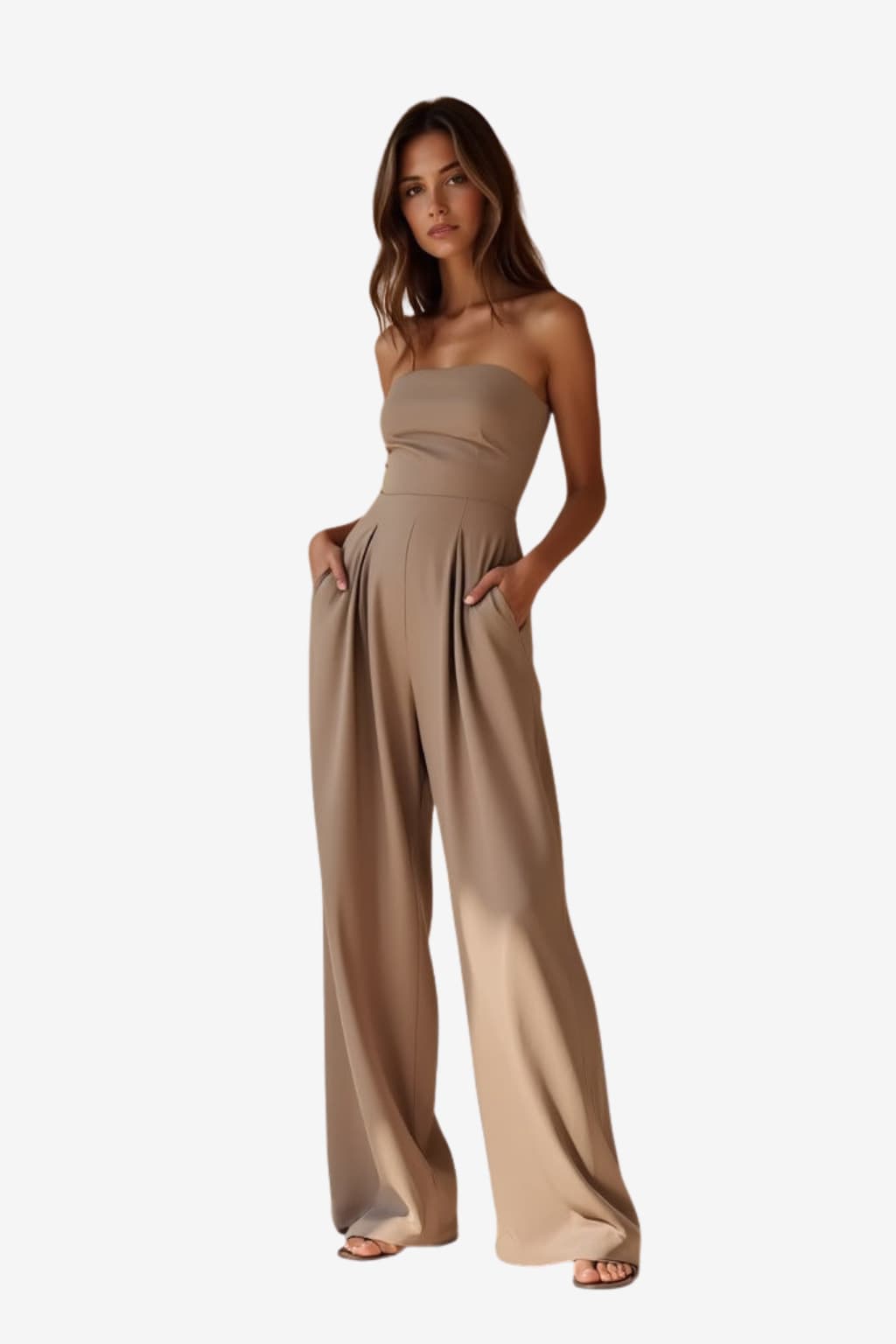 Women’s Strapless Jumpsuit Wide Leg Evening Outfit