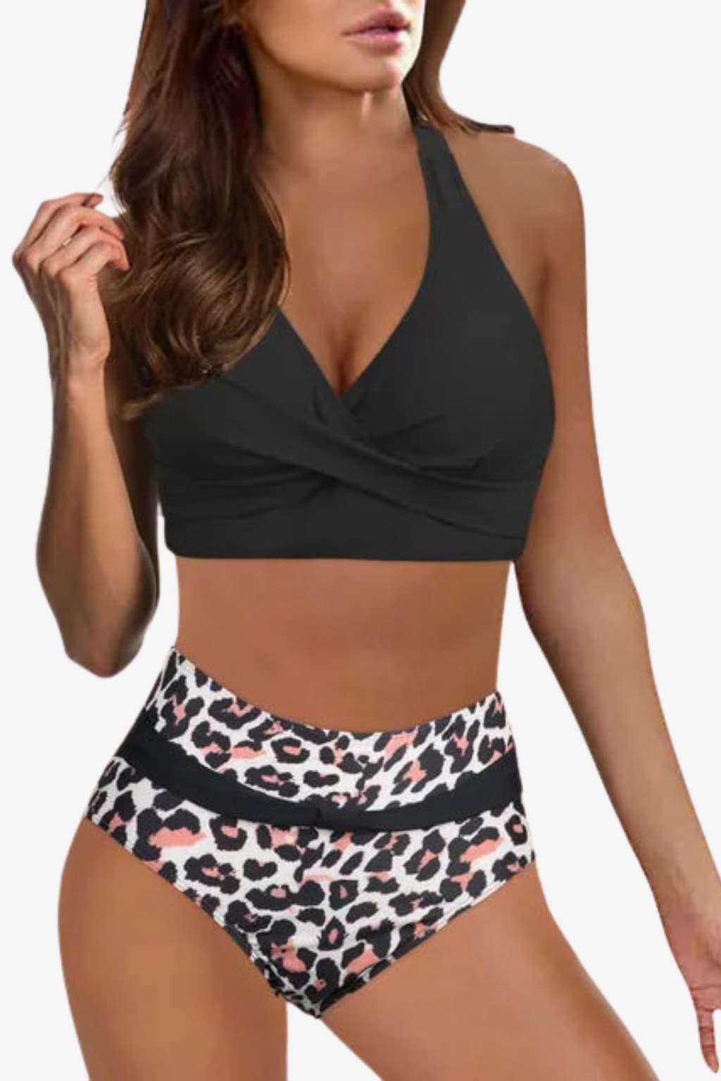 Women's High-Waisted Leopard Print Bikini