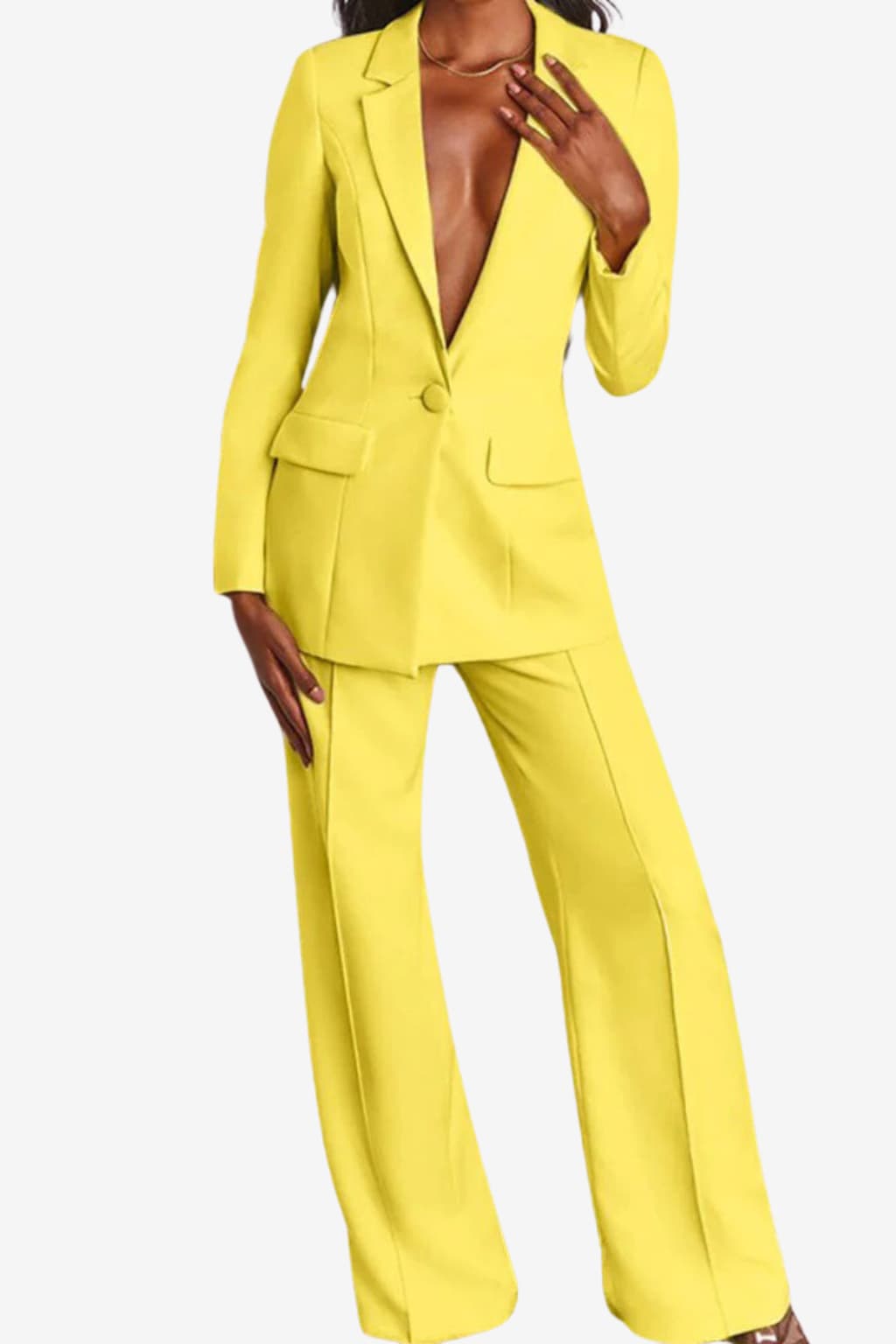 Women’s Blazer and Trousers Set Long Sleeve Tailored Fit
