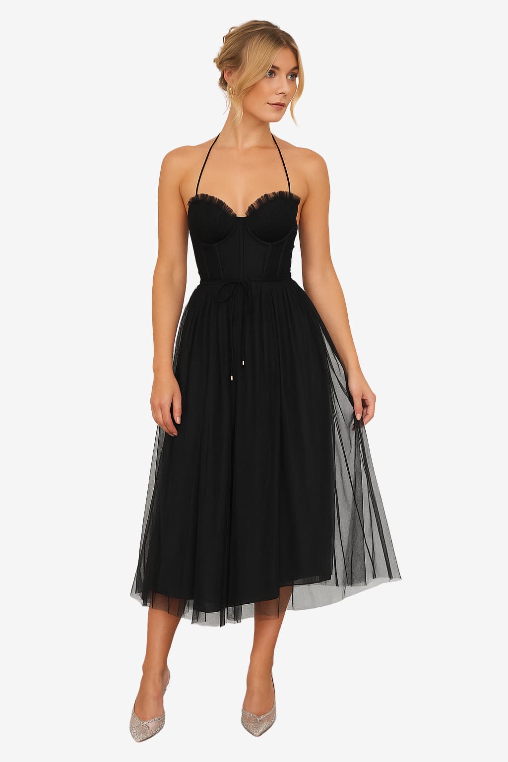 Women’s Floral Corset Mini Dress with Spaghetti Straps