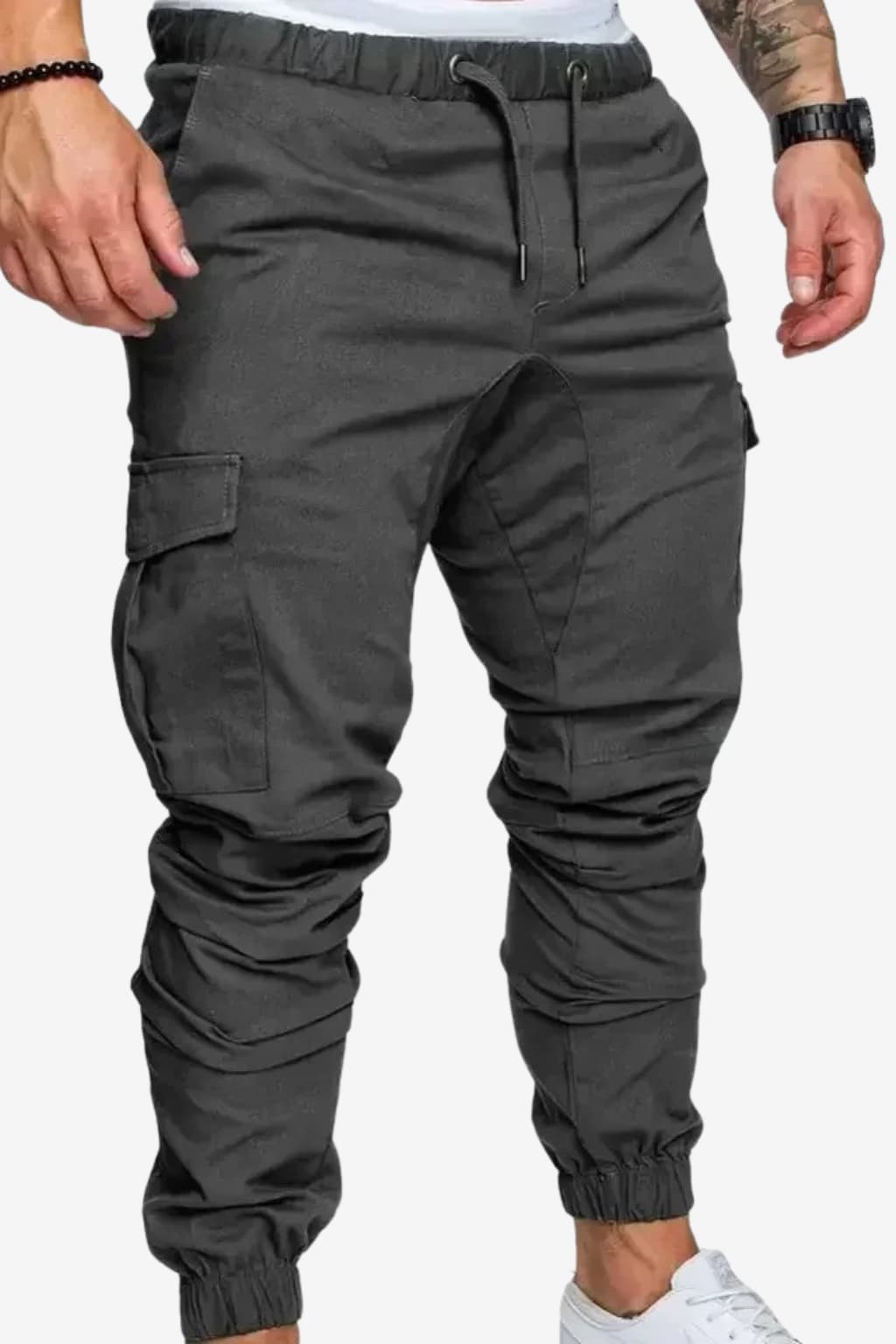 Men’s Cargo Joggers with Drawstring Waist and Cuffs