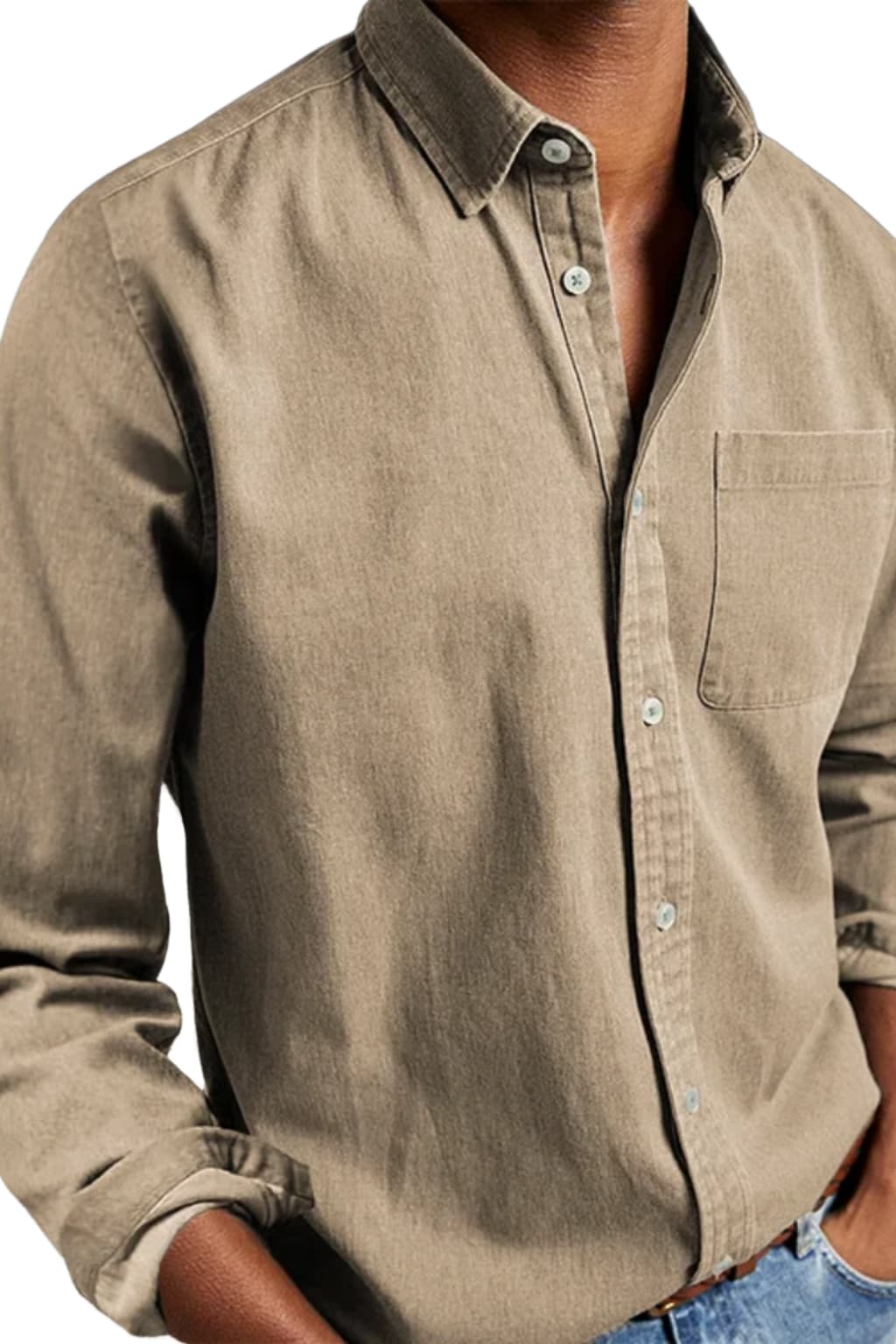 Men’s Long Sleeve Button-Up Shirt Classic Fit Casual