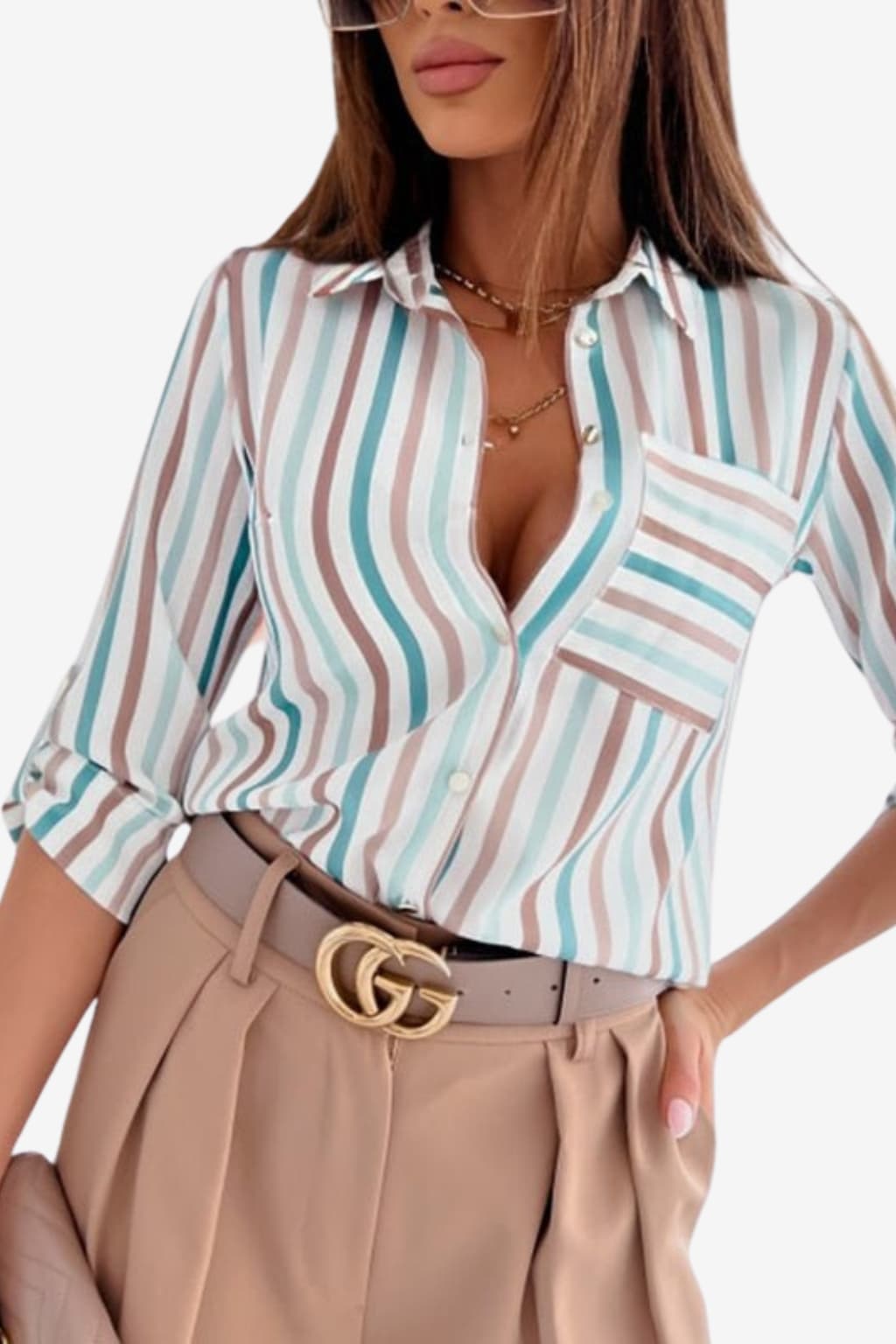 Women’s Tailored Fit Shirt with Abstract Print Detail