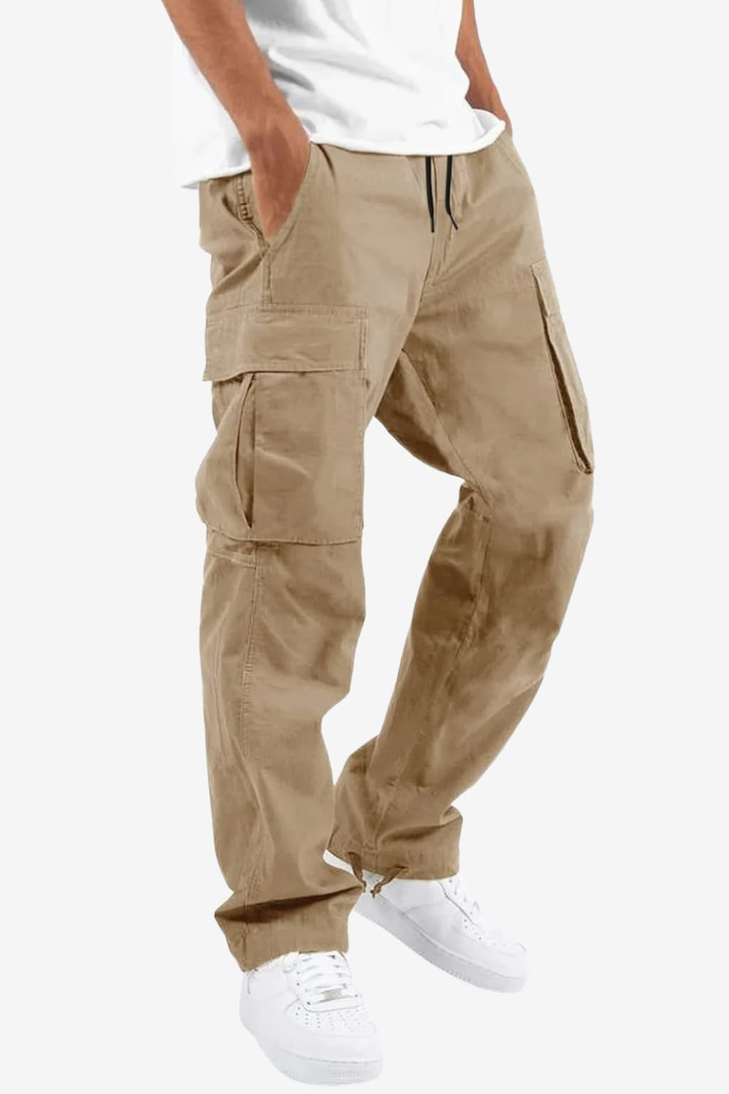 Men's Wide Fit Cargo Trousers, Cotton Blend, Multi Pocket