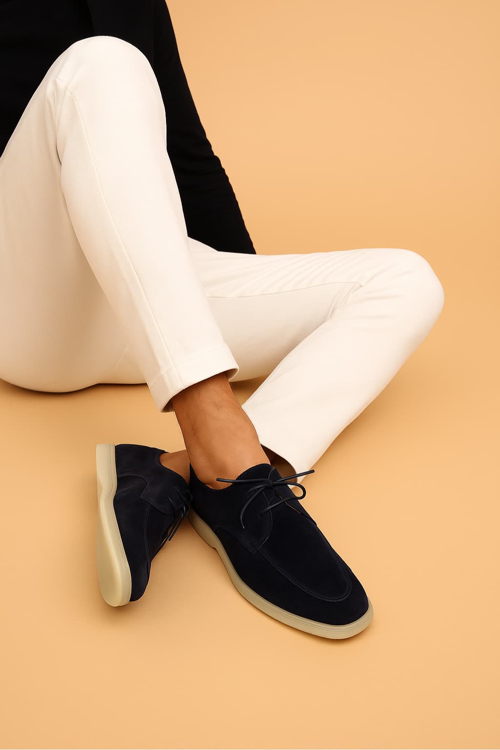 Men’s Suede Lace-Up Loafers Smart Casual Moccasins