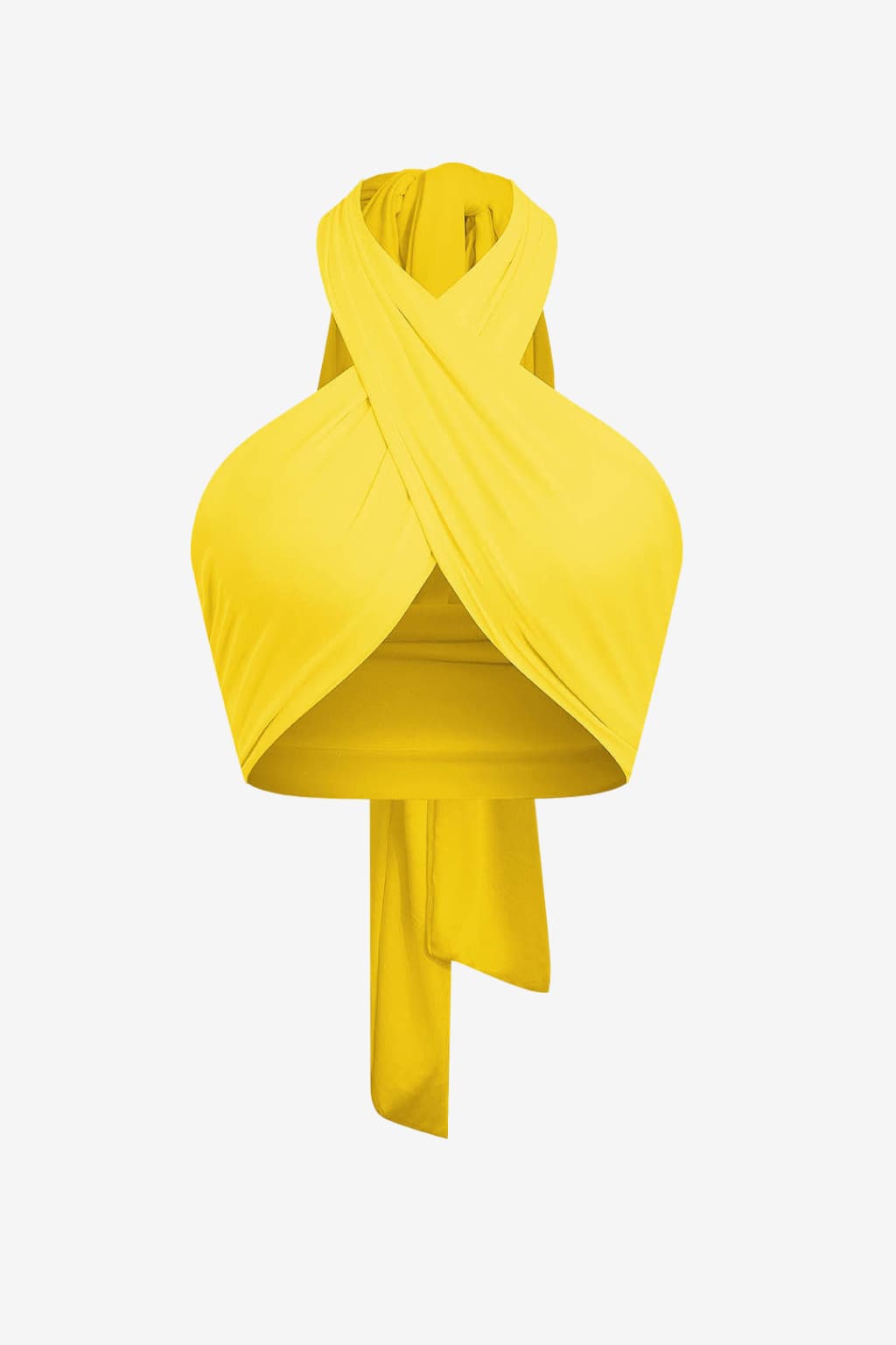 Women's Cross Halter Crop Top Fitted Jersey