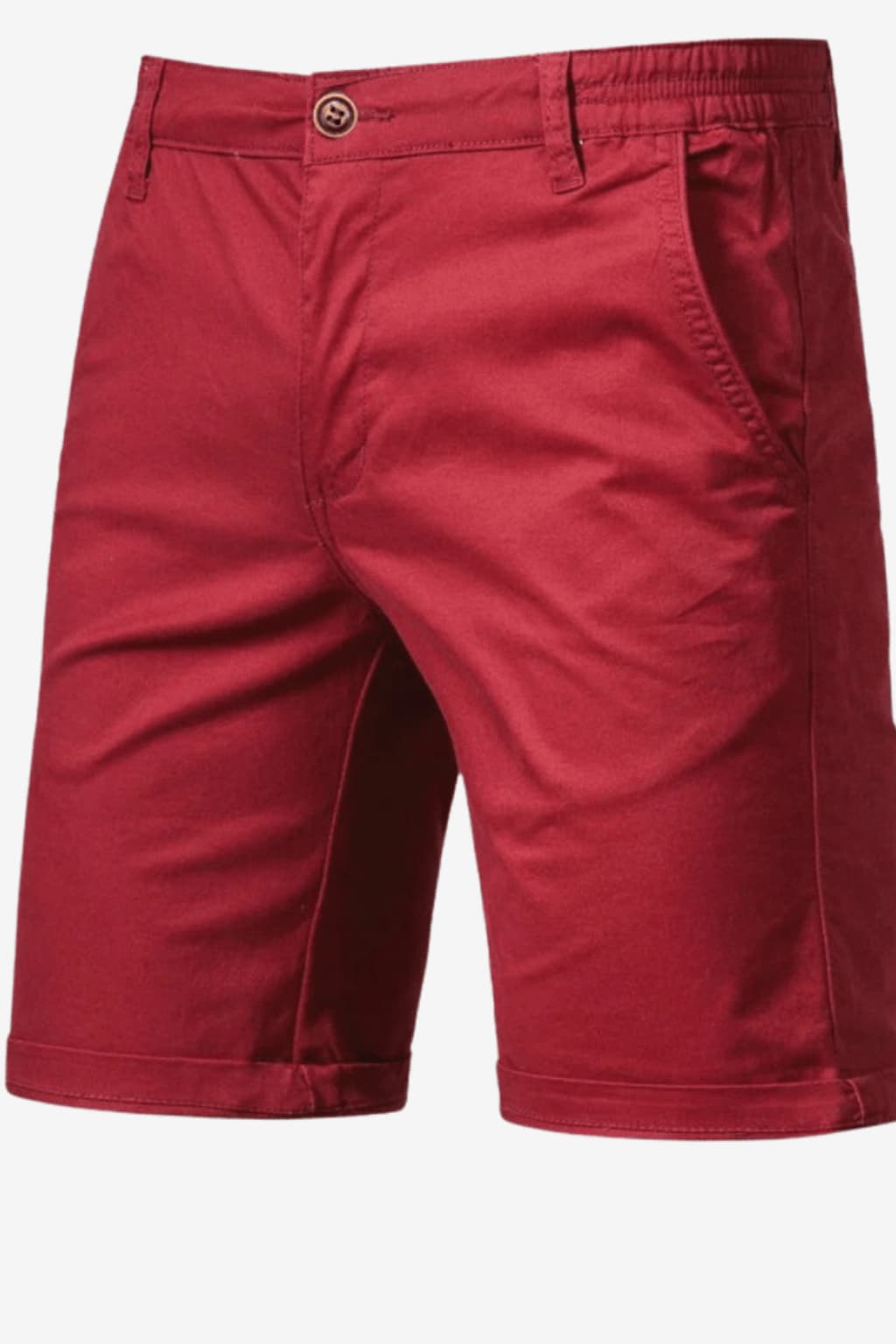 Men's Casual Summer Shorts - Lightweight Cotton Blend, Elastic Waist, Khaki