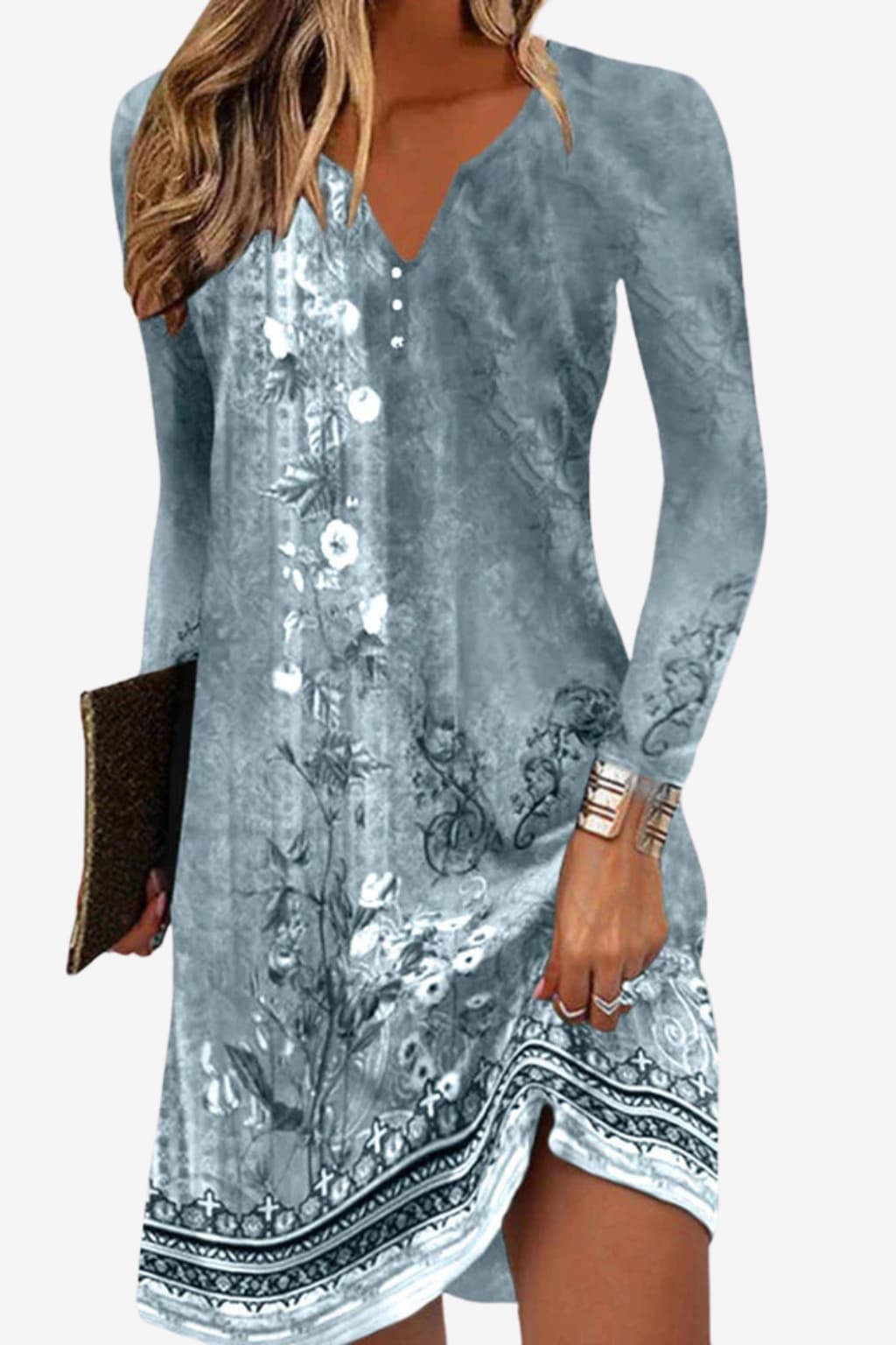 Women's Floral V-Neck Summer Mini Dress